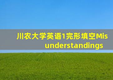 川农大学英语1完形填空Misunderstandings