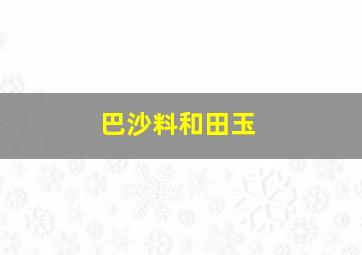 巴沙料和田玉