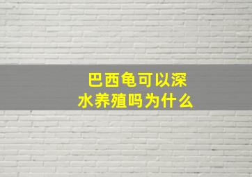 巴西龟可以深水养殖吗为什么