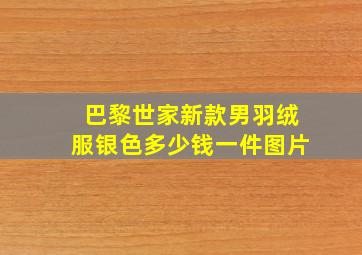 巴黎世家新款男羽绒服银色多少钱一件图片