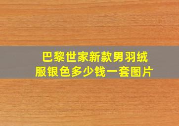 巴黎世家新款男羽绒服银色多少钱一套图片