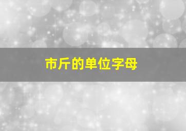 市斤的单位字母