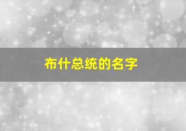 布什总统的名字