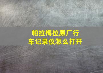 帕拉梅拉原厂行车记录仪怎么打开