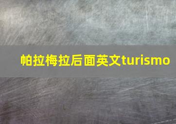 帕拉梅拉后面英文turismo