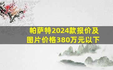 帕萨特2024款报价及图片价格380万元以下