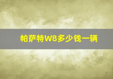 帕萨特W8多少钱一辆