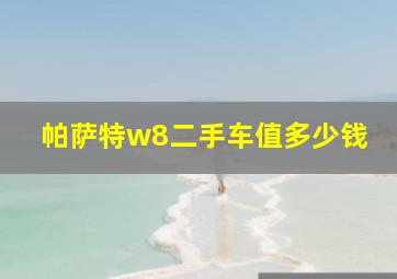 帕萨特w8二手车值多少钱