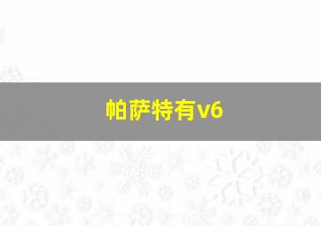 帕萨特有v6