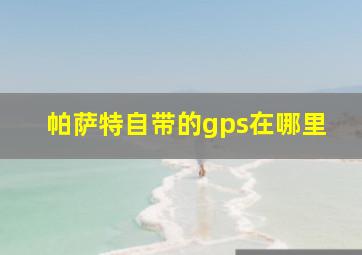 帕萨特自带的gps在哪里