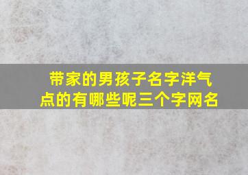 带家的男孩子名字洋气点的有哪些呢三个字网名