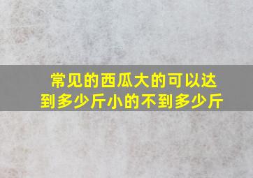 常见的西瓜大的可以达到多少斤小的不到多少斤