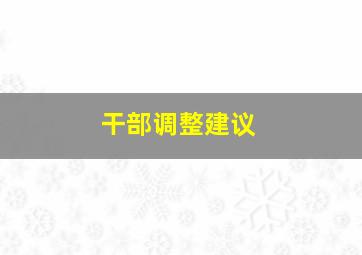 干部调整建议