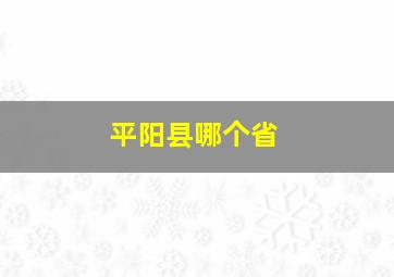 平阳县哪个省