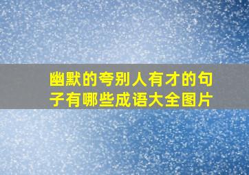 幽默的夸别人有才的句子有哪些成语大全图片