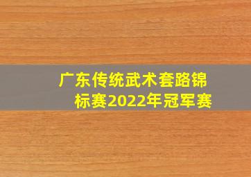 广东传统武术套路锦标赛2022年冠军赛