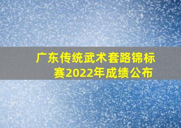 广东传统武术套路锦标赛2022年成绩公布