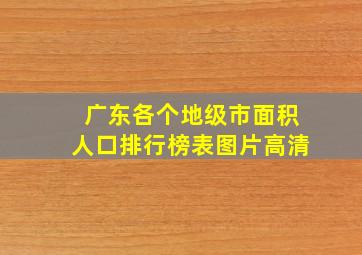 广东各个地级市面积人口排行榜表图片高清