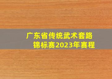 广东省传统武术套路锦标赛2023年赛程