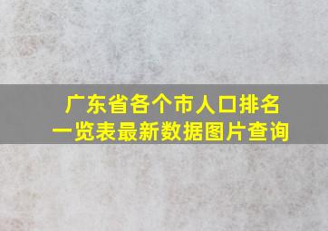 广东省各个市人口排名一览表最新数据图片查询