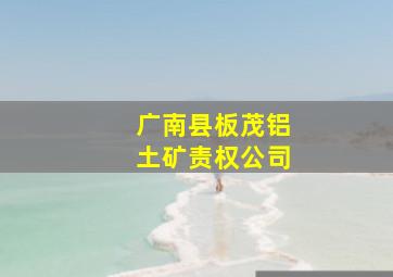 广南县板茂铝土矿责权公司