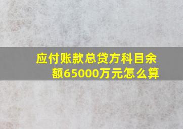 应付账款总贷方科目余额65000万元怎么算