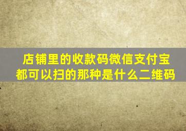 店铺里的收款码微信支付宝都可以扫的那种是什么二维码