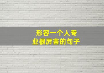 形容一个人专业很厉害的句子