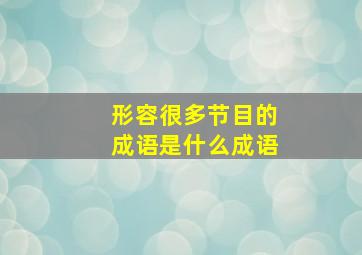 形容很多节目的成语是什么成语