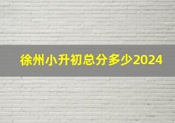 徐州小升初总分多少2024