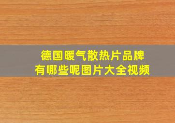 德国暖气散热片品牌有哪些呢图片大全视频