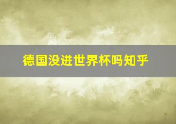 德国没进世界杯吗知乎