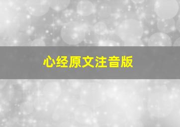 心经原文注音版