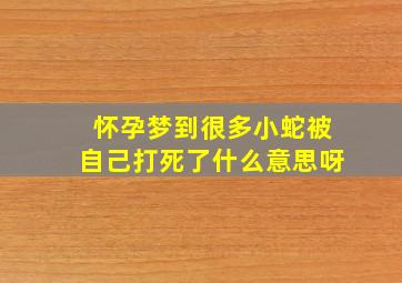 怀孕梦到很多小蛇被自己打死了什么意思呀