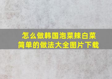 怎么做韩国泡菜辣白菜简单的做法大全图片下载