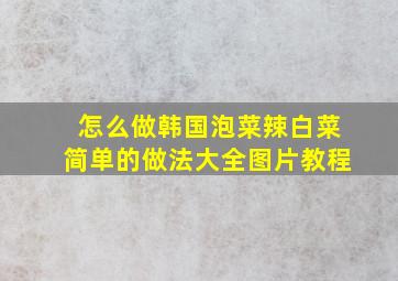 怎么做韩国泡菜辣白菜简单的做法大全图片教程