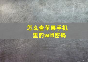 怎么查苹果手机里的wifi密码