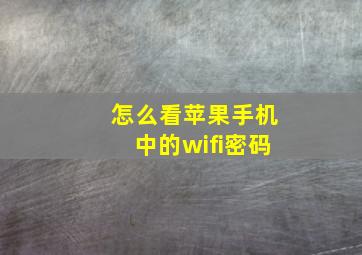 怎么看苹果手机中的wifi密码