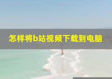 怎样将b站视频下载到电脑