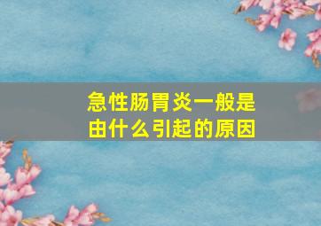 急性肠胃炎一般是由什么引起的原因