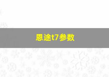 恩途t7参数