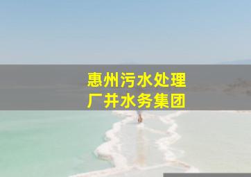 惠州污水处理厂并水务集团