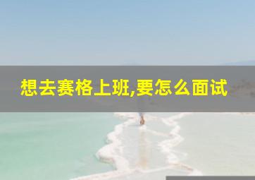 想去赛格上班,要怎么面试