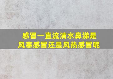 感冒一直流清水鼻涕是风寒感冒还是风热感冒呢