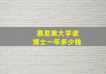 慕尼黑大学读博士一年多少钱