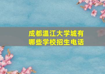 成都温江大学城有哪些学校招生电话