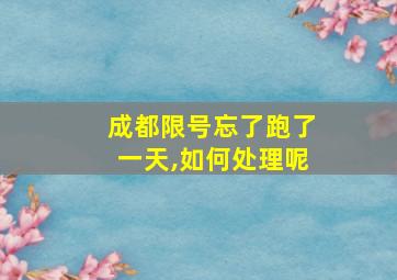 成都限号忘了跑了一天,如何处理呢