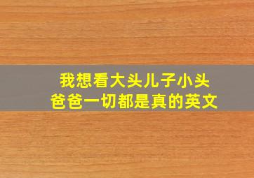 我想看大头儿子小头爸爸一切都是真的英文