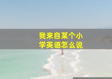 我来自某个小学英语怎么说