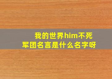 我的世界him不死军团名言是什么名字呀